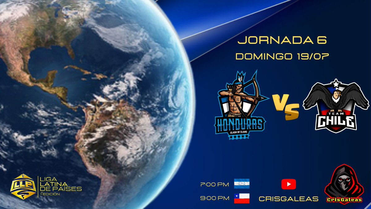 Liga Latina De Países (@llp_coc1) on Twitter photo 📣Iniciamos el fin de semana con los enfrentamientos de la 6ta jornada📣
📌HOY NO TE LO PIERDAS‼️
⚔️Honduras🇭🇳 🆚 Chile🇨🇱
<a href="/Honduras_COC/">Selección De Honduras COC</a> <a href="/Team_ChileCoc/">Team Chile</a>
EN VIVO❗por el canal de @CrisGaleasYT 🌷 📣Iniciamos el fin de semana con los enfrentamientos de la 6ta jornada📣
📌HOY NO TE LO PIERDAS‼️
⚔️Honduras🇭🇳 🆚 Chile🇨🇱
<a href="/Honduras_COC/">Selección De Honduras COC</a> <a href="/Team_ChileCoc/">Team Chile</a>
EN VIVO❗por el canal de @CrisGaleasYT 🌷