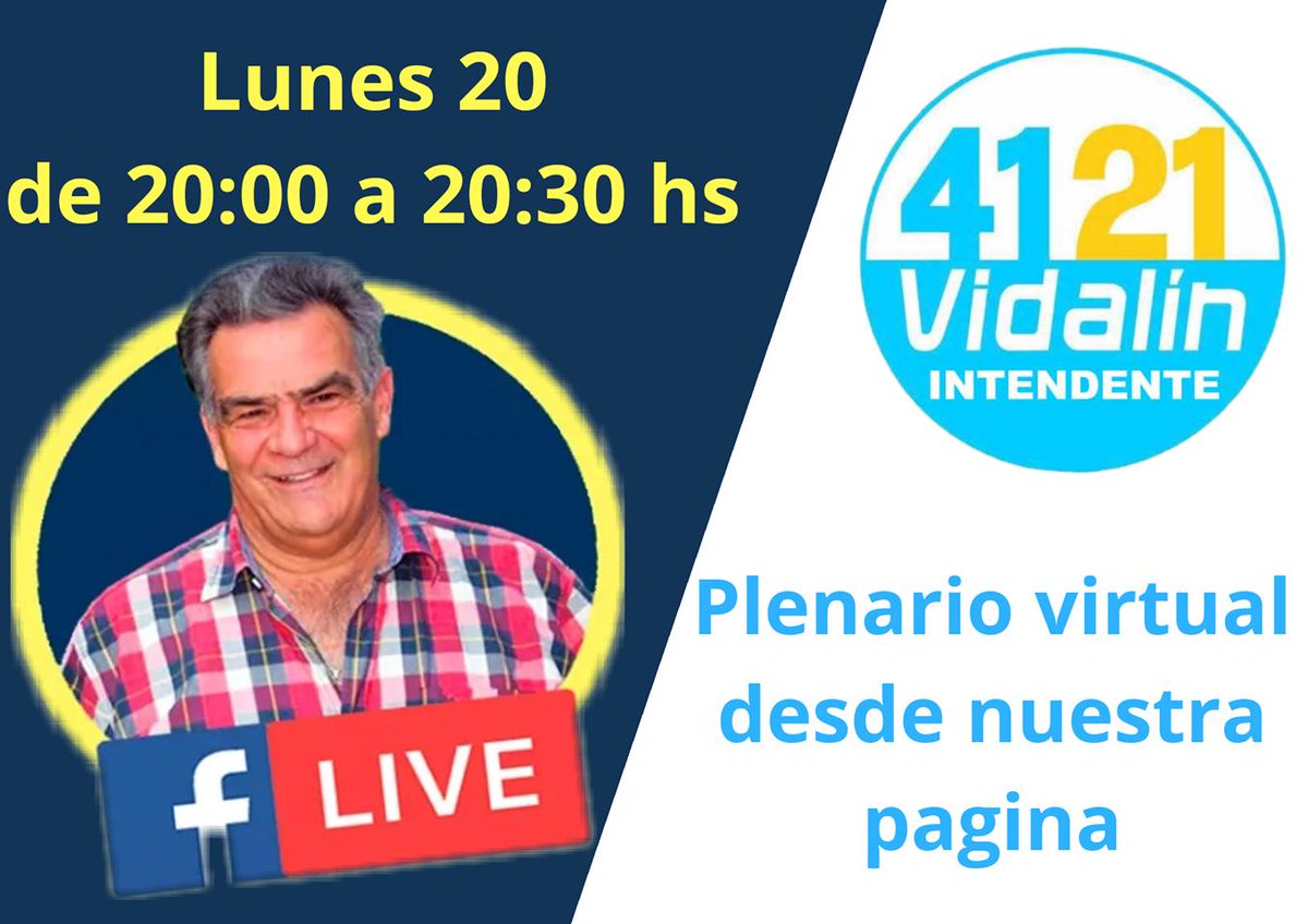 4121Nueva's tweet photo. Te invitamos a participar del Plenario Virtual de nuestro grupo 4️⃣1️⃣2️⃣1️⃣, junto a nuestro líder y candidato a Intendente Carmelo Vidalin. Queremos generar un espacio para escuchar inquietudes y propuestas! 💙💛 https://t.co/cwDJgA89zo
