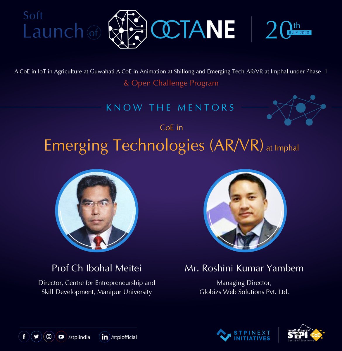 stpiindia's tweet photo. Mentors are an indispensable part of a startup ecosystem to steer the growth engine of #startups by supporting them. Here is a snapshot of mentors of CoE in #EmergingTech (#AR & #VR) at Imphal. Watch live: https://t.co/OjwO4ISXZH #STPIMentorPool #STPIOctaNE #STPIINDIA #STPICoEs https://t.co/hSrmiI6L4M