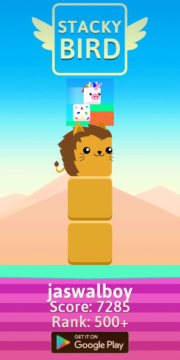Jaswalrohit007's tweet photo. My score on #stackybird: 7285 https://t.co/M5ghIWZbEC