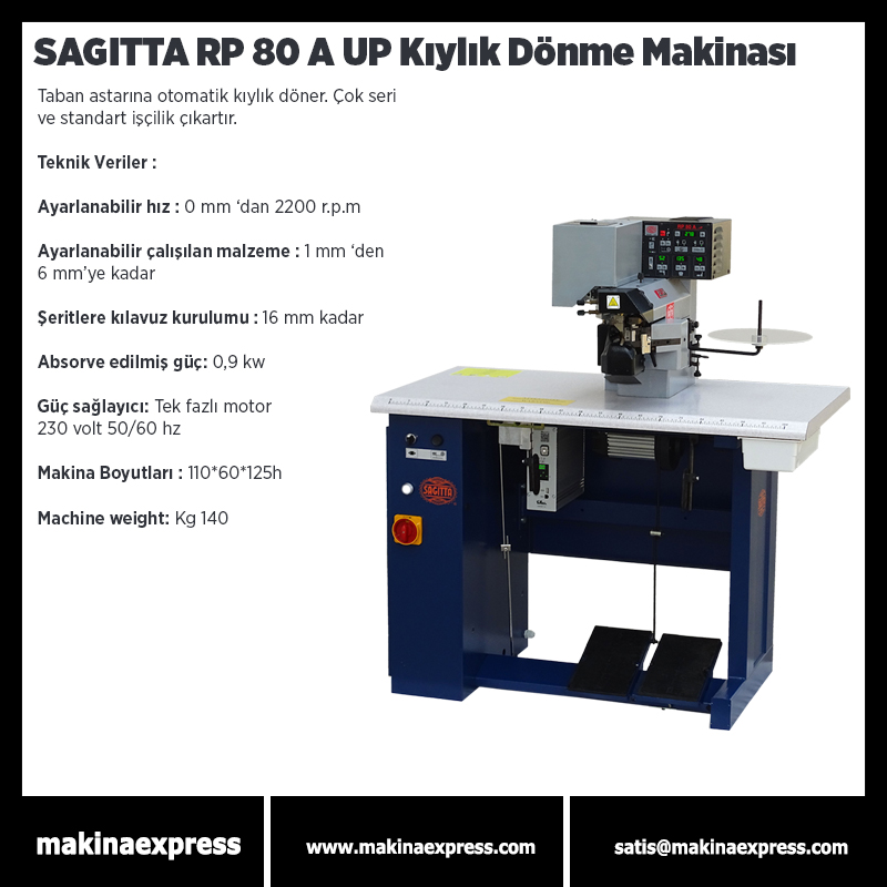 SAGITTA RP 80 TA UP KIYLIK DÖNME MAKİNASI
#saraciyemakinası #sayamakinası #derikemermakinası #makinaexpress #sayadikişmakinası #konfeksiyondikişmakinası #fortbombe #ayakkabımalzemesi #saraciyemalzemesi #ökçeborusu #sarfmalzemesi #makinaaksesuarları #yedekparça