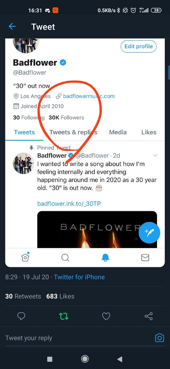 Toged1e's tweet photo. @Badflower 30 retweets but 1 minute too late (to make up for you tweeting 1 minute too early) https://t.co/DwOJTDICRo