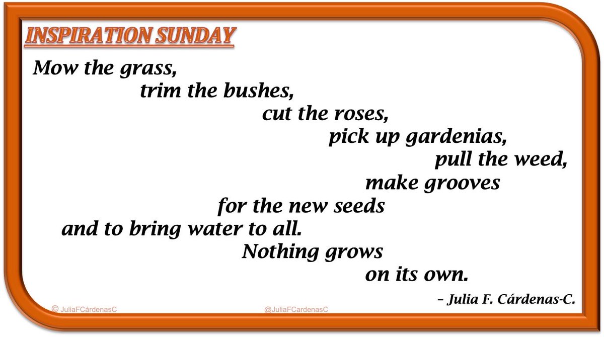 JuliaFCardenasC's tweet photo. INSPIRATION SUNDAY
Mow the grass,
trim the bushes,
cut the roses,
pick up gardenias…
#WorldState #WorldGarden #Sowing #GreenGrowth #KepaniwaiPark & #HeritageGardens #Wailuku #Maui #Hawaii #InspirationSunday https://t.co/TWD6wfRyZk