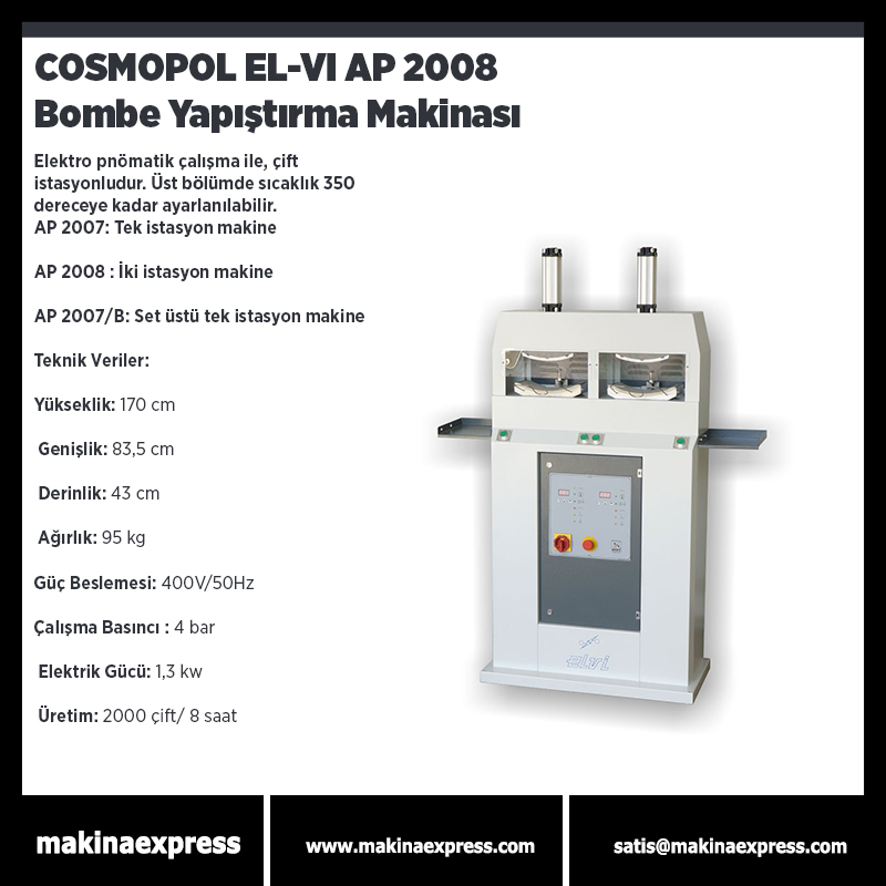 COSMOPEL EL - VI AP 2008
#saraciyemakinası #sayamakinası #derikemermakinası #makinaburda #sayadikişmakinası #konfeksiyondikişmakinası #fortbombe #ayakkabımalzemesi #saraciyemalzemesi #ökçeborusu #sarfmalzemesi #makinaaksesuarları #yedekparça #ökçeiçkalıpmalzemesi