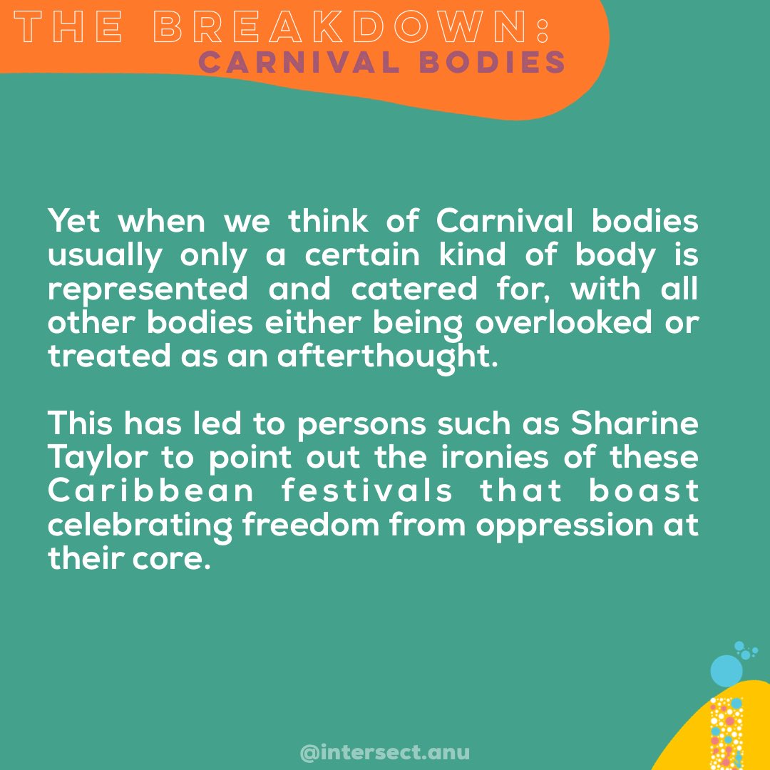 intersect_anu's tweet photo. We’re breaking down Carnival Bodies ⁣⁣next for our Caribbean Feminist Stories project! You may play Mas or even be familiar with the term Carnival Bodies but how well do you know the background and politics?  #EveryBodyPlayAMas #WadadliFeminism #CaribbeanFeminism #Feminism https://t.co/KcgN9yikOu
