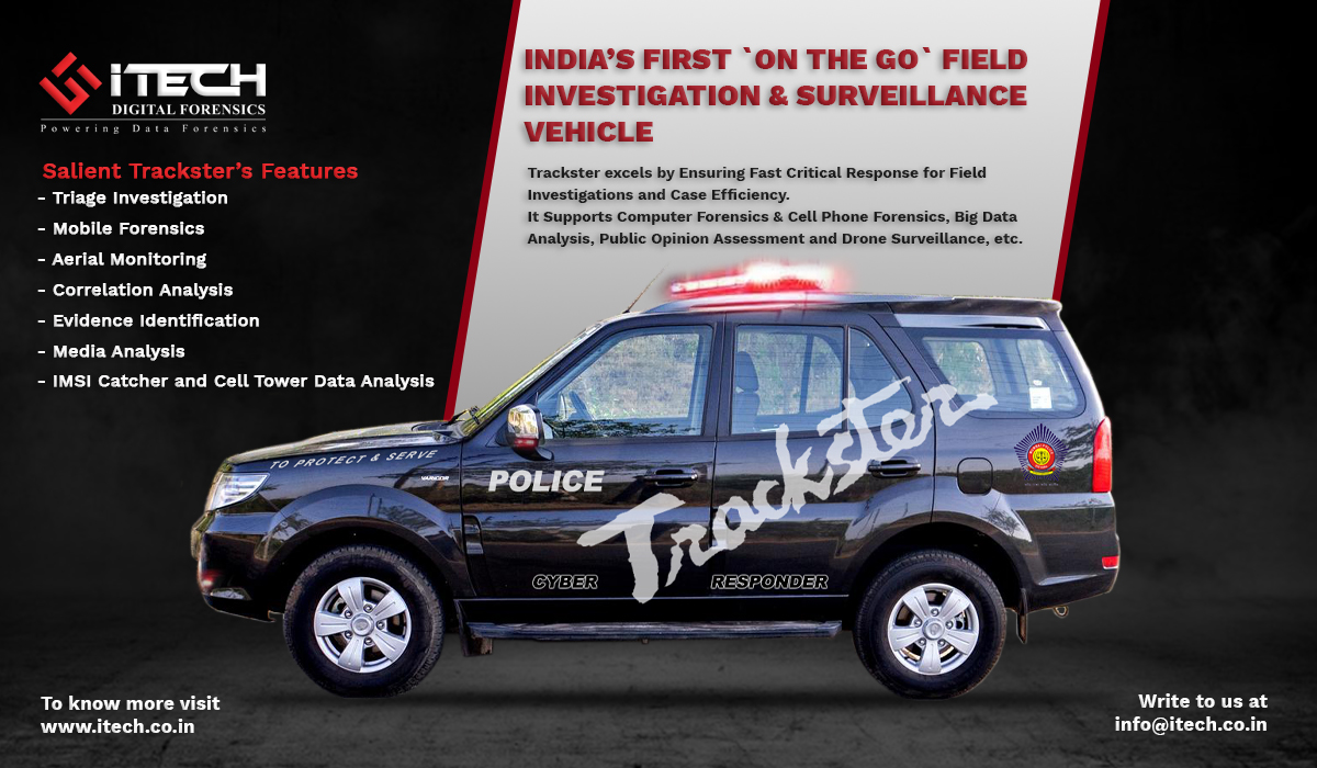 ItechForensics's tweet photo. India’s First ‘ON THE GO’ FIELD INVESTIGATION &amp; SURVEILLANCE VEHICLE

Manufactured by https://t.co/bU48xOgEoN INDIA’s Only Forensic Workstation Manufacturing Company.

Trackster excels by Ensuring Fast Critical Response for Field Investigations and Case Efficiency. https://t.co/QwuPBLtMEe