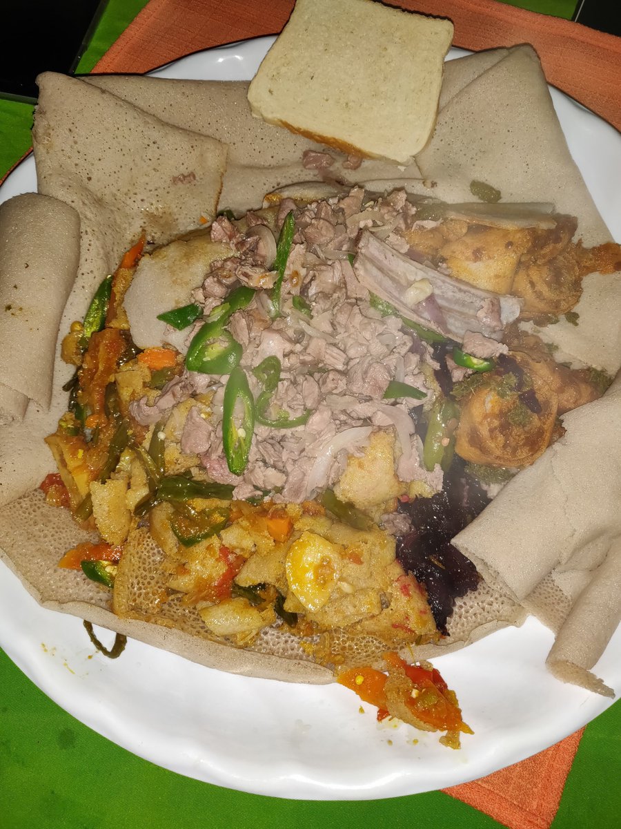 Addis traffic is almost like Nairobi, Well definitely can't be that crazy so it was late and was curious to have an Ethiopian dinner. Little did I know this was the meal I was going to have for the rest of my trip 