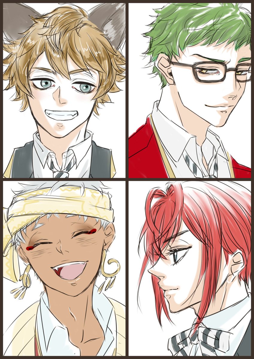 ■ # リプきたキャラを顔だけ描く(第二弾)まとめ。

4枚纏めました。
?と♣先輩はちょっと手直しさせて頂きました。
本当にリクエストありがとうございました♡♡ 