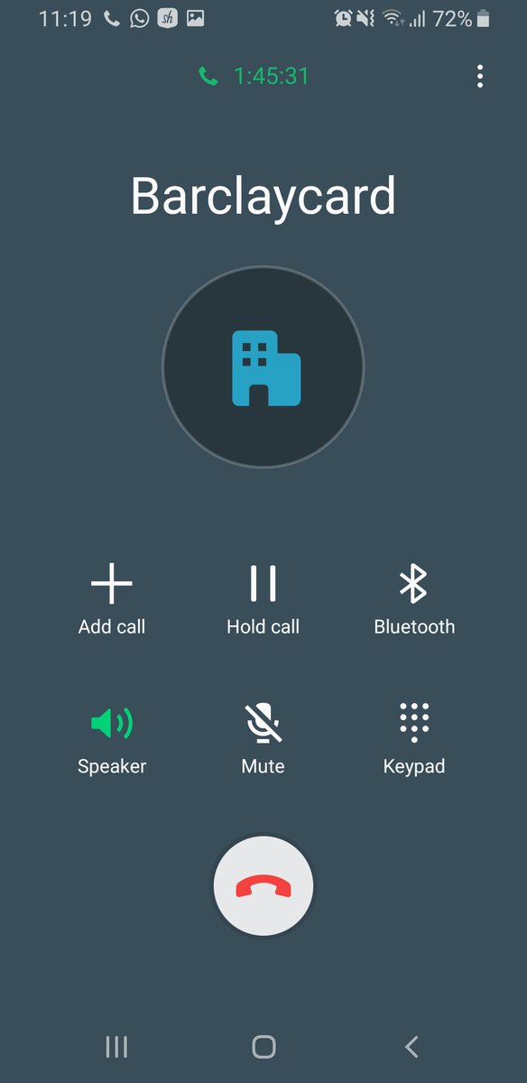simsta83's tweet photo. @Barclaycard Currently at 1hr 45mins holding to get through. This is my 4th attempt in 2 days. Theres an issue with my transactions being restricted despite confirming them by text and speaking with someone yesterday. What is your complaints process?? https://t.co/1Fb0nJRGkh