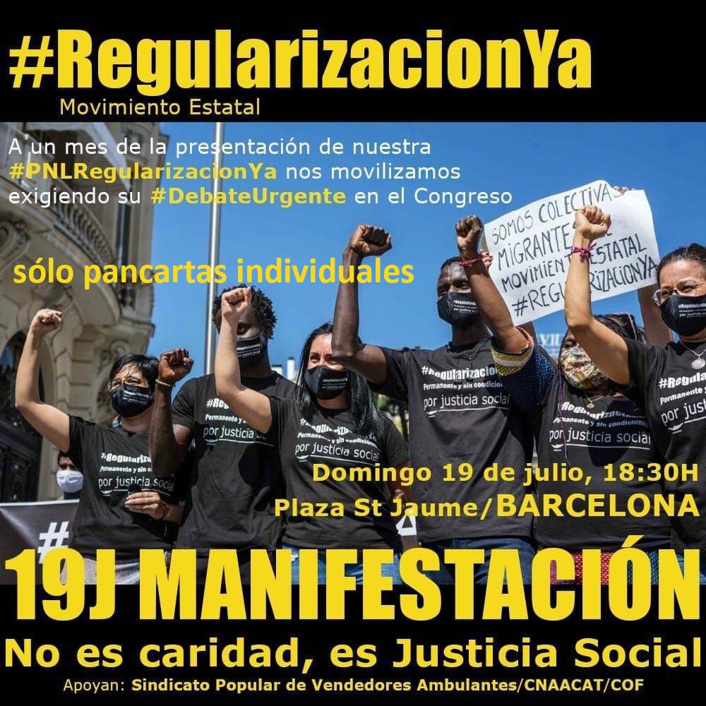 PutasLibRaval's tweet image. Avui, 19J sortim x exigir el #debaturgent de la #RegularitzacioXTotes 
➡️Cap confinament + sense drets
➡️Cap més intern als CIE
➡️Cap més jove abandonat als 18+1
➡️Cap ajuntament impedint el padró
Per tot això i pq és de #justiciasocial 
➡️AVUI A LES 18:30 a PL. SANT JAUME
🔥🔥🔥