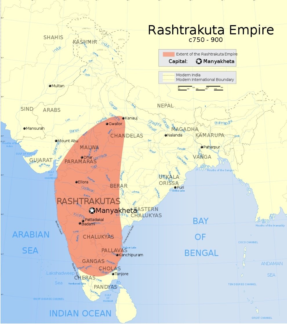  #ThreadRashtrakut Dynasty:Builder of Mighty Kailash TempleWhen Indra III attacked Pratihars, it lead to re-establishment of Rashtrakut but the real founder of Kingdom was Dantidurga. He settled his capital in Malkhed near Sholapur. Rashtrakut became immensely powerful but could