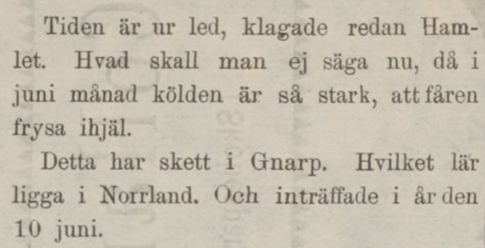 kungorelser's tweet photo. Orka kolla var Gnarp ligger. (Blänkaren 1885) https://t.co/z4EwmLs4RJ