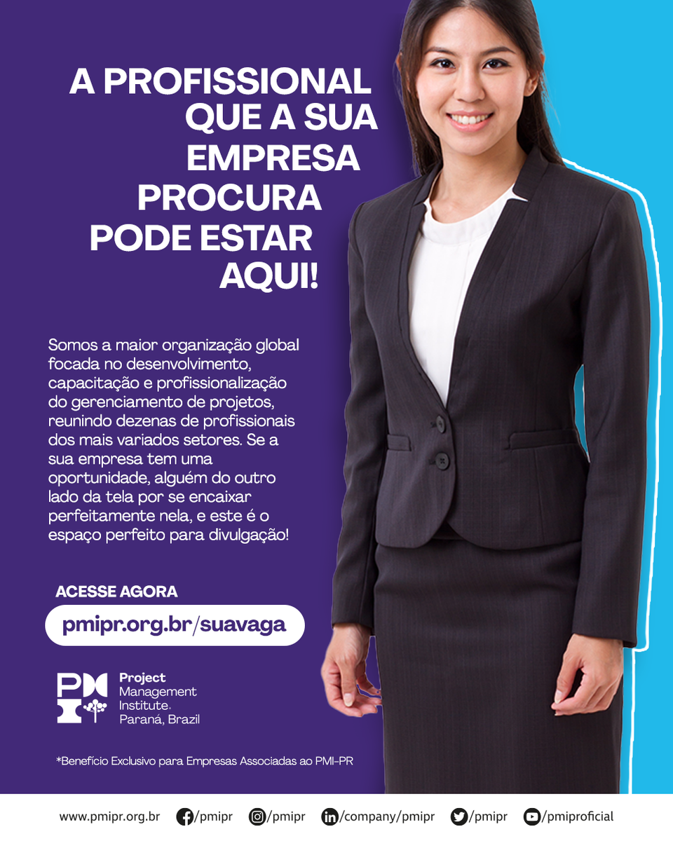 PMIPR's tweet photo. Se sua organização quer ter oportunidades divulgadas aos associados do PMI Paraná, acesse: https://t.co/ELo7aW8zBw
"PMI Paraná, empoderando pessoas para transformar ideias em realidade".
#pmipr
#oportunidades
#carreira
#projetos https://t.co/m9A09XeYiS