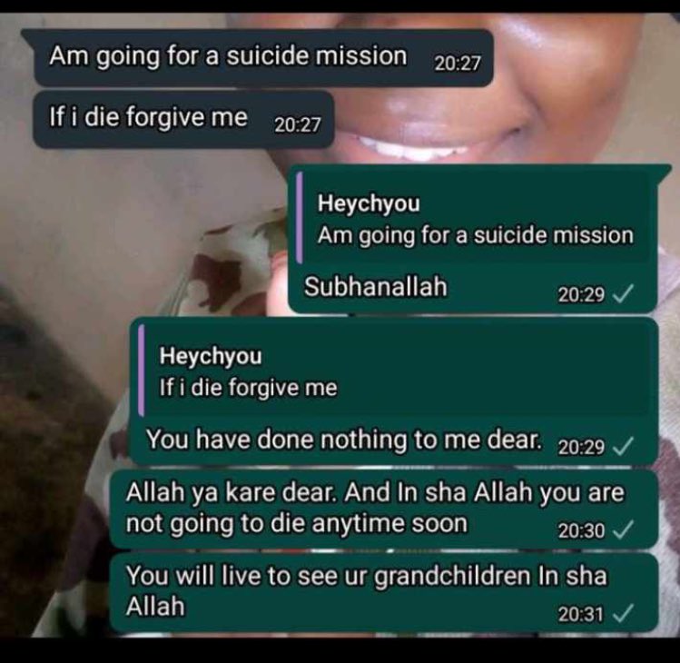 ace_namo_'s tweet photo. He texted 5 days ago and he was brutally killed yesterday. Your work on earth will not be forgotten sir! God rest your soul lieutenant HU abubakar! RIP Sir https://t.co/60qU6iafII