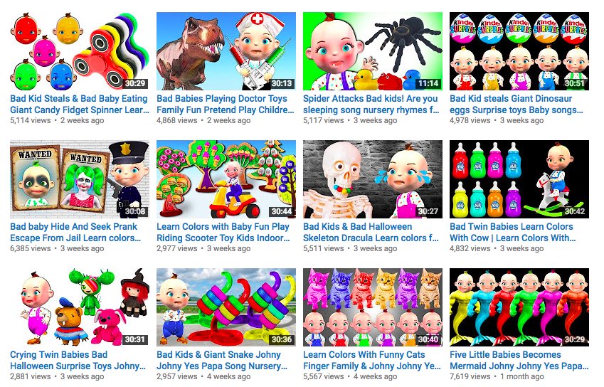 Leadwings6004's tweet photo. @KarmaKrow @soonergurl74 Toddlers are not going to stumble on this cause their YouTube recommendations look like this https://t.co/LSc0vivjvk