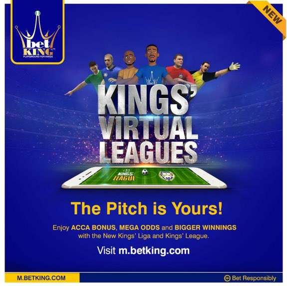 BetKingNG's tweet photo. Get Mega Odds!📈
Enjoy up to 40% Accumulator Bonus!🚀
Win up to 1.5 million in 3 minutes with the Kings' Virtual Leagues 💰
The Pitch is yours! Visit https://t.co/u4GIqIs7Va to Bet Now
#KingsVirtualLeagues
#PlaygroundforKings https://t.co/LcyoeXRyq5