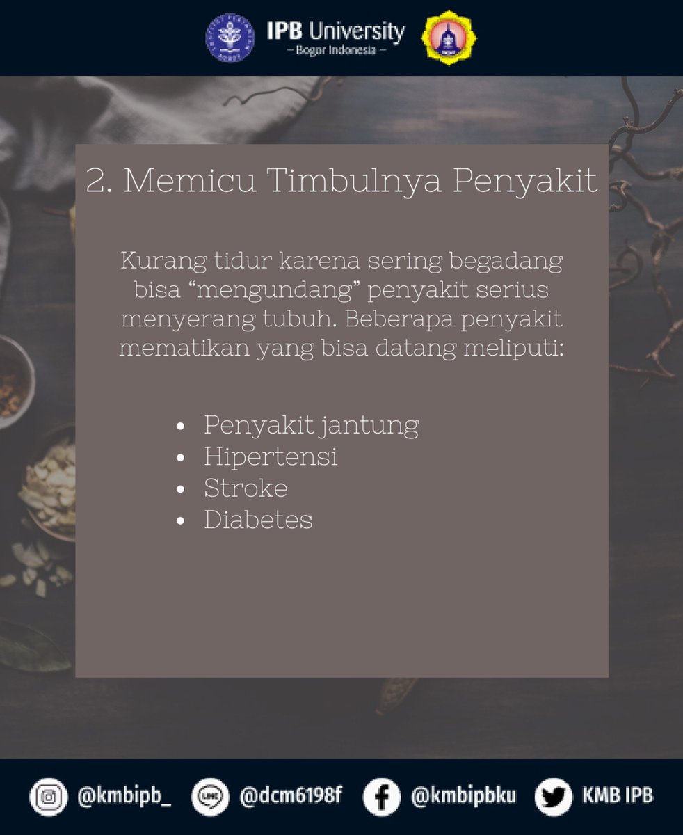 KMBIPB's tweet photo. Ternyata begadang memiliki banyak dampak buruk bagi kesehatan kita. Untuk lebih lengkapnya, simak post berikut yuk!
Sumber : https://t.co/HOHLSf2tNk

#TheMoreYouKnow
#EduPostKMBIPB

------------------------
Divisi Pendidikan
Keluarga Mahasiswa Buddhis IPB https://t.co/xpvsFGP2VF