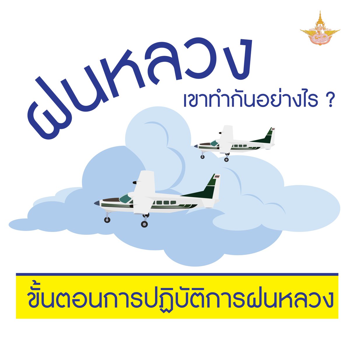 drraa_pr's tweet photo. หลายคนสงสัย ว่า #ฝนหลวง เขาทำกันอย่างไร  แอดมินจะลองอธิบายแบบง่ายๆให้เข้าใจ กับขั้นตอน ก่อกวน > เลี้ยงให้อ้วน > โจมตี https://t.co/Ix0uav645T