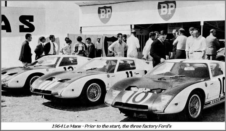 By Mar-64 they had a prototype. It raced at Nurburgring in May 1964 (tho DNF) and raced in the 24hrs of Le Mans in June that year, but also DNF. So the project got transferred to Carroll Shelby, who had won in 1959 in an Aston Martin under John Wyer there. Shelby had been