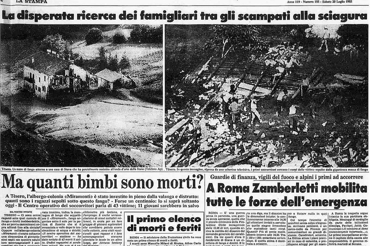 geocappiello's tweet photo. #19July #July19 #19Luglio 2020

19.07.1985 The Val di Stava disaster

#ValDiStava #Trentino #Italy 🇮🇹
The mudflow caused by the break of two dams above the village of Stava, near Tesero, killing 268 people, destroying 62 buildings and 8 bridges

#Mudflow #HydrogeologicalRisk https://t.co/AweFbfJFex