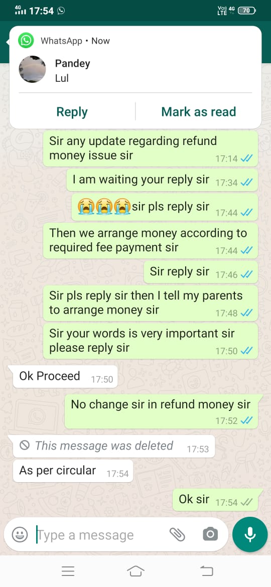 BABA021's tweet photo. #veltech University
College r refunding only Rs.8000 for 76days for non staying period in hostel. They are saying it is only for food but what about water, electricity, maintenance bill and medical insurance
Really unfair
@voiceofstudentz
@AICTE_INDIA 
@ugc_india 
@HRDMinistry https://t.co/bAsydqCTD1