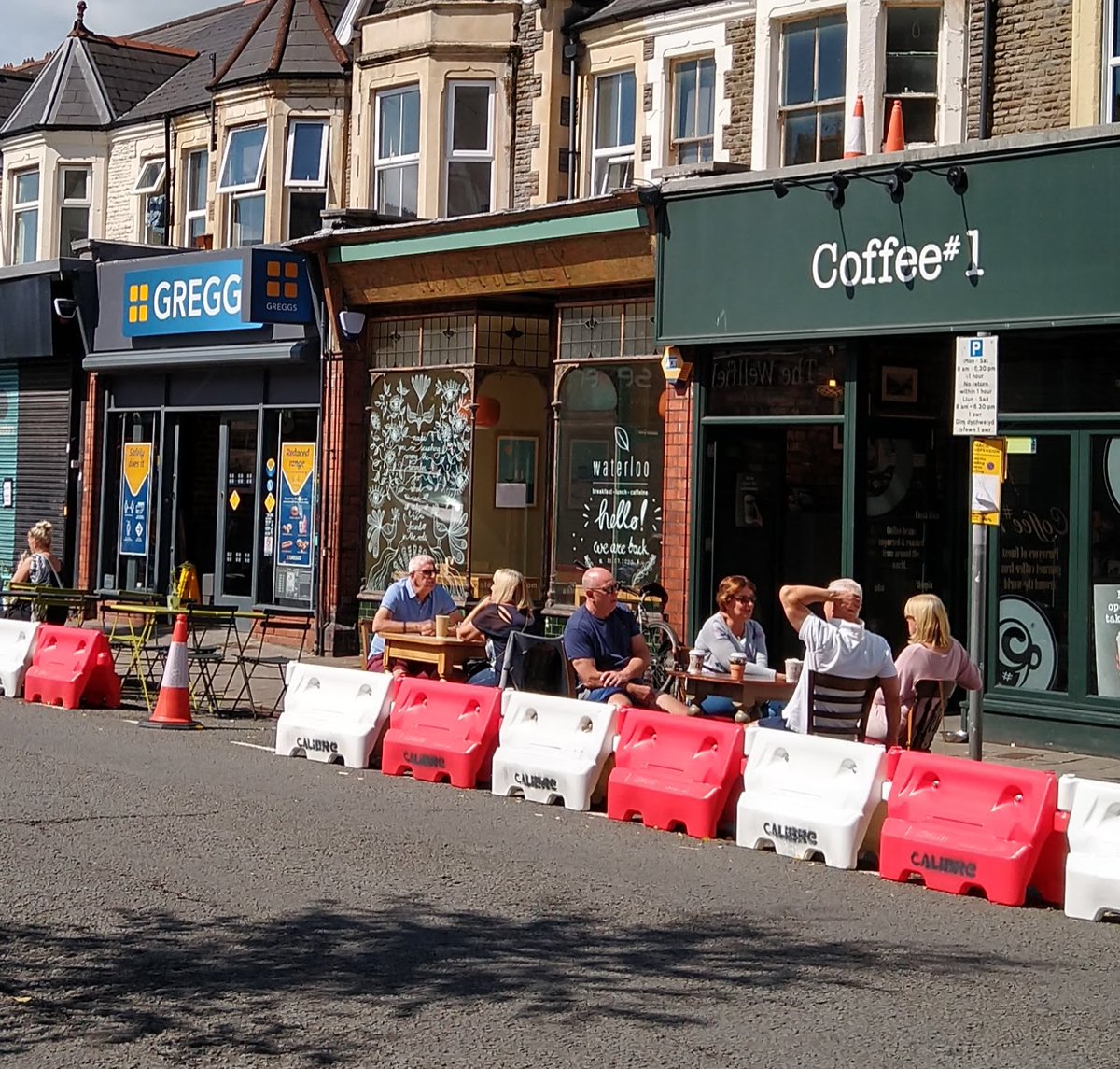 Wellfield Road, Cardiff. Six customers for a local cafe in the space previously occupied by one empty car.  You don't need to be an economist, do you?
