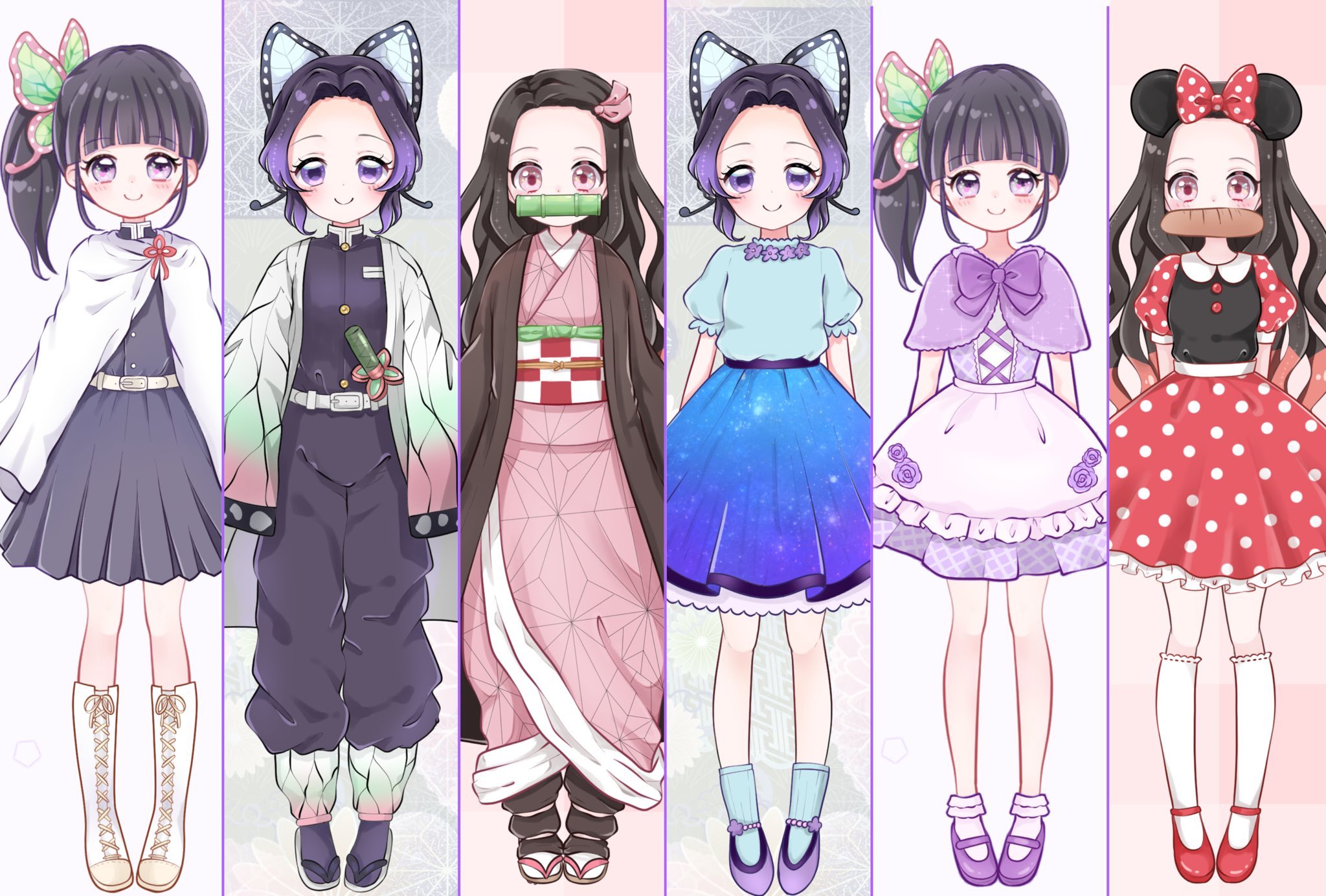 ちゃの イラスト 着せ替え塗り絵塗ってはったイメージﾟ O W 人 お洋服交換するなどしても遊べます 鬼滅の刃たくさんかけて楽しかった T Co P5jqojhmpu Twitter
