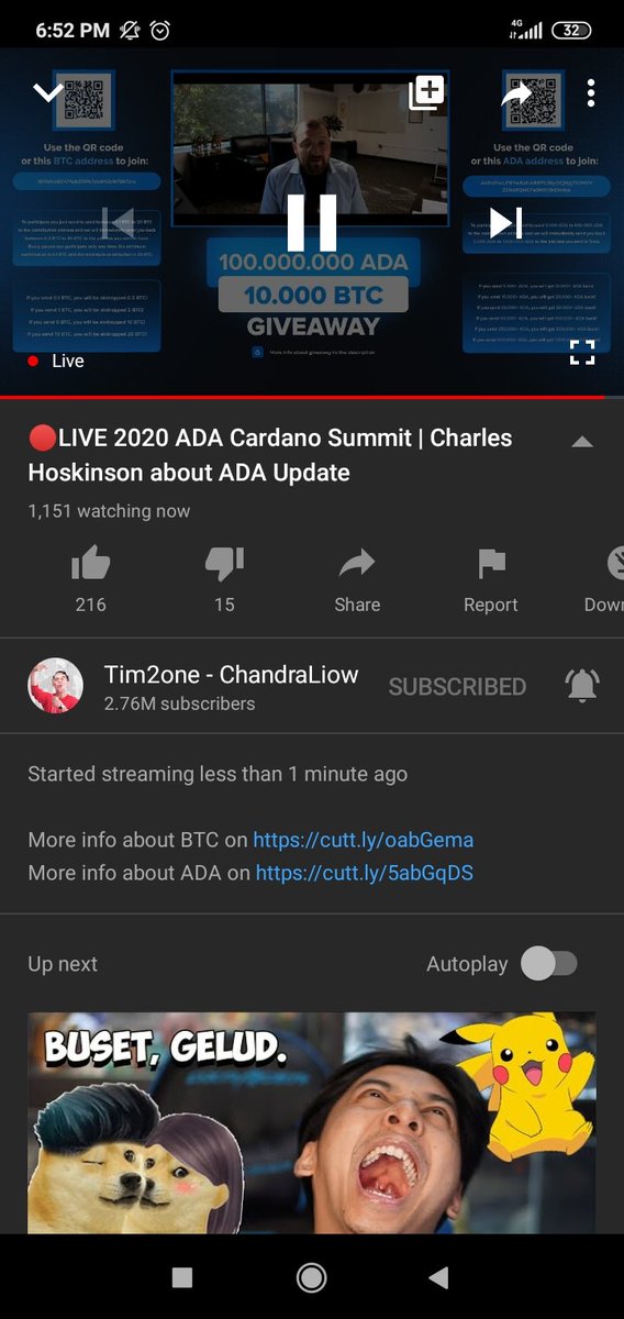 Ilhamotk's tweet photo. https://t.co/g3XL1gtRCc
Report di hack buat live giveaway btc
#chandraliow #YouTube #ytid #youtubeindo https://t.co/wrwuwwp96m