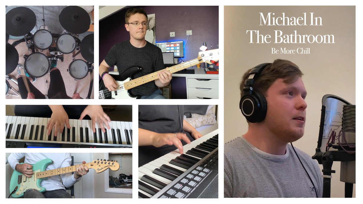 oliviazacharia's tweet photo. NEW VIDEO! Check out our new lockdown cover of "Michael in the Bathroom" from Be More Chill. Your ears don't want to miss out on this one! @georgesalazar @BeMoreChill @MrJoeIconis https://t.co/JFnqbezyJo https://t.co/sNYi4lcGfo