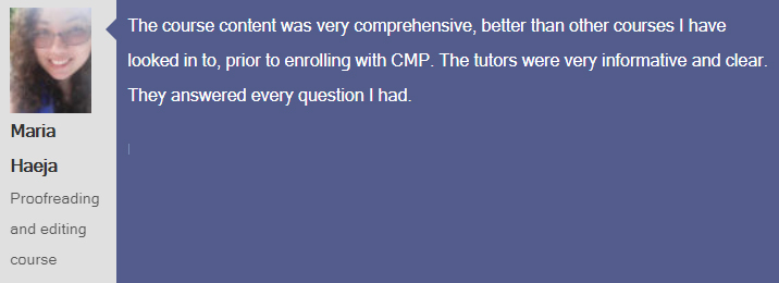 CollegeMediaPub's tweet photo. "The course content was very comprehensive". You can read plenty more reviews from our satisfied #proofreading and #editing #course learners here: https://t.co/9ix2JrMYew #learnonline #reviews #online #College #LearnProofreading📃📚⭐ https://t.co/QJ5irrUUgz