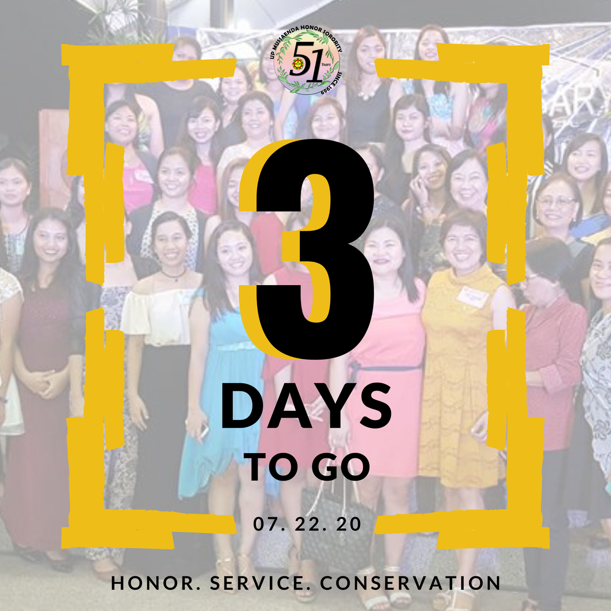 UPLBMHS's tweet photo. 3 DAYS TO GO!

UP Mussaenda Honor Sorority is getting closer to the day it will share its story. Join us, as we unfold and move towards another year of Honor, Service, and Conservation. https://t.co/BTTzr48DyT