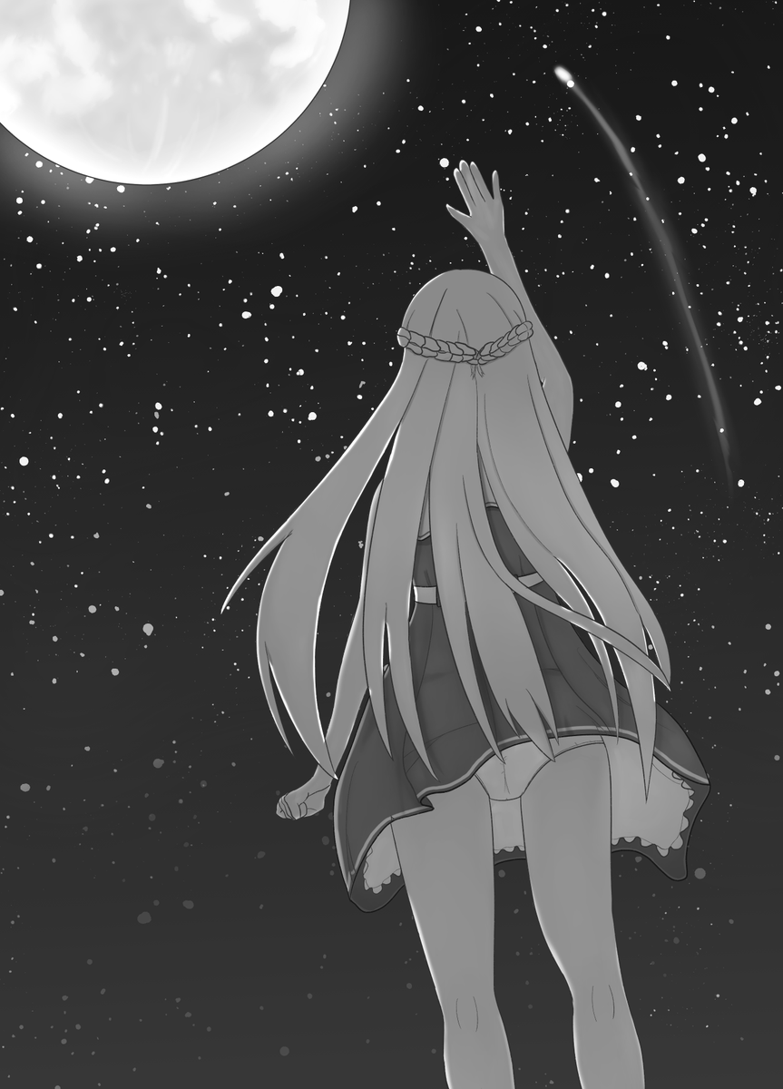 Arubireon アルビノの少女は夜空を見上げる イラスト ガーリー エアフォース ベルクト Arubireon アルビノの少女は夜空を見上げる イラスト ガーリー エアフォース ベルクト