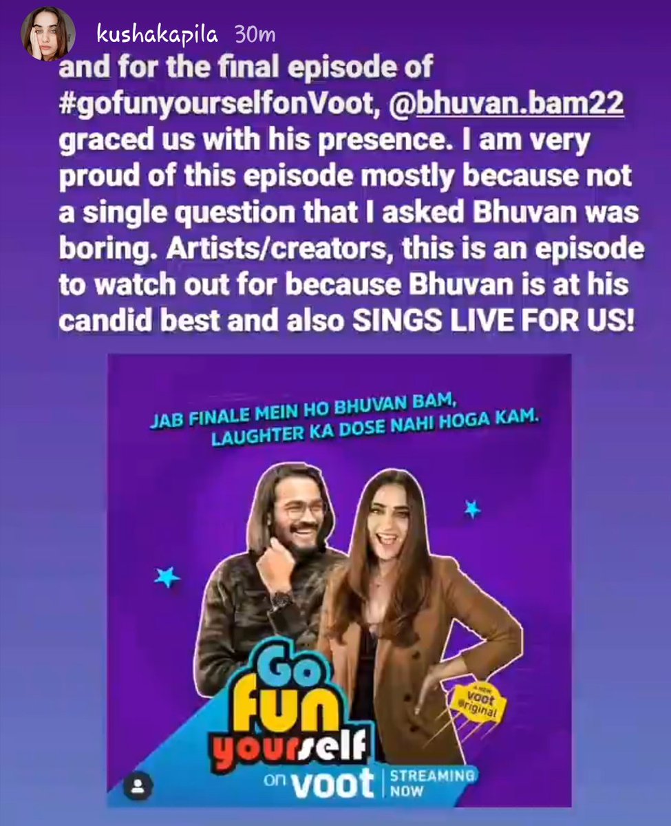 Nikita_Bhuvan22's tweet photo. #GoFunYourselfonvoot with #BhuvanBam is out. ♥️♥️♥️

Go and watch this :- https://t.co/TOP3w4cD4B https://t.co/kuoHXErWjf