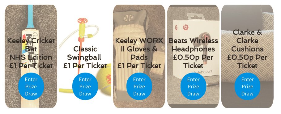 SHSportsltd's tweet photo. Next draw is now live with some great prizes thanks to @keeleycricket @cookandmatthewssport @sperks3636 . Next draw includes a special edition NHS pro grade bat thanks to @keeleycricket with % of ticket sales going to the #nhs . Grab your tickets now to https://t.co/54EAWMleK2 https://t.co/OnJFJiyxHY