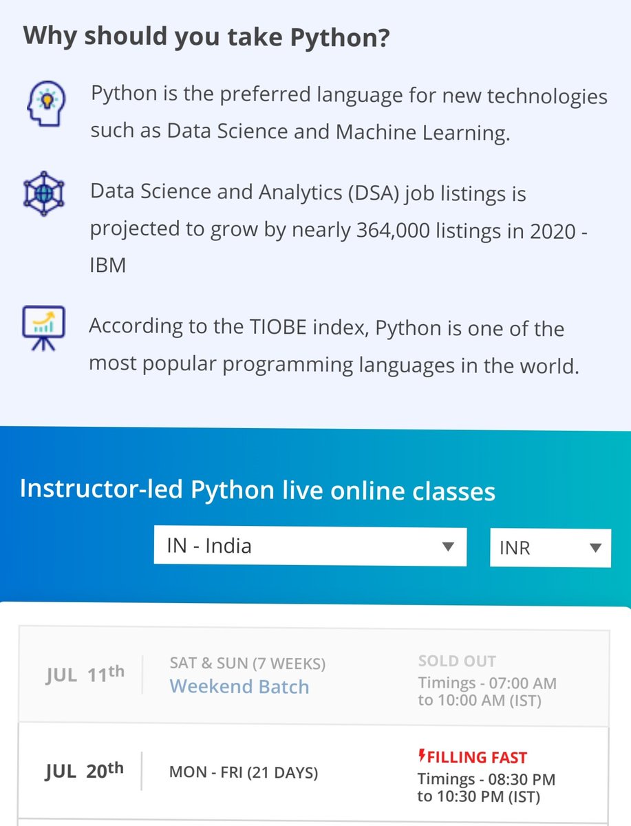 ashish_bawane's tweet image. Online education is need of time. 
One of the trending skill today .
Next batch starting on 20th July

Find out more by clicking.
bit.ly/Edureka_Online

#pythonprogramming 
#OnlineStudyIsAnEssentialReason 
#edureka 
#Skills