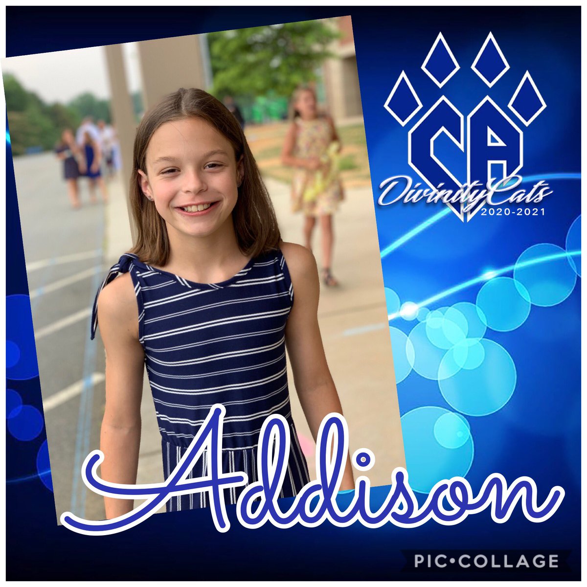 CA_DivinityCats's tweet photo. Meet Addison! This is her first year of cheer after six years as a gymnast.Β Β She is excited to learn a new sport, tumble and make new friends! Addisonβs twin sister Avery is on the Embassy Cats. ππ€π #Lucky7th #DivinityCats #cheerathleticscharlotte https://t.co/pmrntcOZ3Y