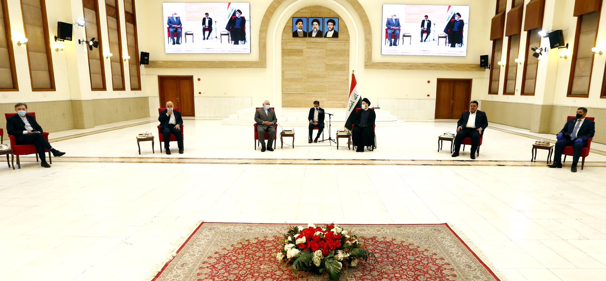 Ammar_Alhakeem's tweet photo. بحضور عدد من اعضاء الهيأة القيادية لتحالف عراقيون استقبلنا معالي @JZarif 
 قلنا ان زيارة السيد ظريف تمثل تعميقا للعلاقات بين البلدين واكدنا ان #العراق قادر على ان يلعب دورا في تقريب وجهات النظر اقليميا وشددنا على التفاؤل لتحقيق انفراجة في الوضع الراهن. https://t.co/qx7q4Y6Cq7