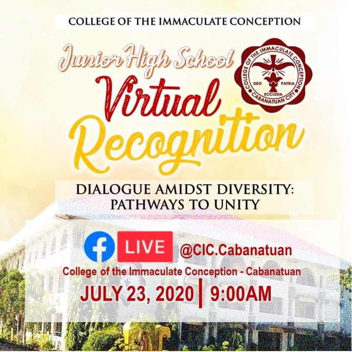 CICJuniorHigh's tweet photo. You are about to harvest the fruits of your labor! 💛

Junior High School Department invites you to join the  Virtual Recognition and Moving Up Ceremonies via Facebook Live Stream.

Stay tuned CICians!💟 https://t.co/18d6UA2fkq