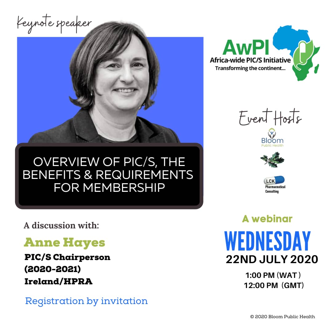 OakesGroup's tweet photo. What a HUGE honor it is for me to welcome PIC/S Chairperson Ms. Anne Hayes to the (virtual) stage on July 22nd. https://t.co/clLbOGv7KT