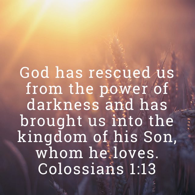 BethelAlive's tweet photo. “God has rescued us from the power of darkness and has brought us into the kingdom of his Son, whom he loves.”

-Colossians 1:13 https://t.co/6I5L7YEPyW