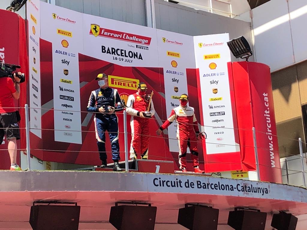 FF_Corse's tweet photo. Congrats to Laurent de Meeus on his Spanish Podium in the European Ferrari Challenge Race 2 at Barcelona. #FastFerrari #teamFFCorse @FerrariRaces @hrowenferrari https://t.co/zP4tBBVuZu
