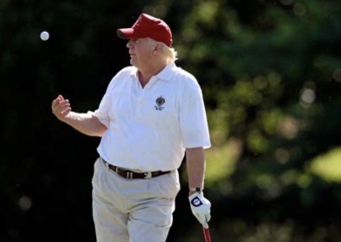 Today: 87th Day trip to Sterling. 260th day golfing while POTUS for <a href="/realDonaldTrump/">Donald J. Trump</a> . Meanwhile 3.8M cases and 141K deaths due to the pandemic.