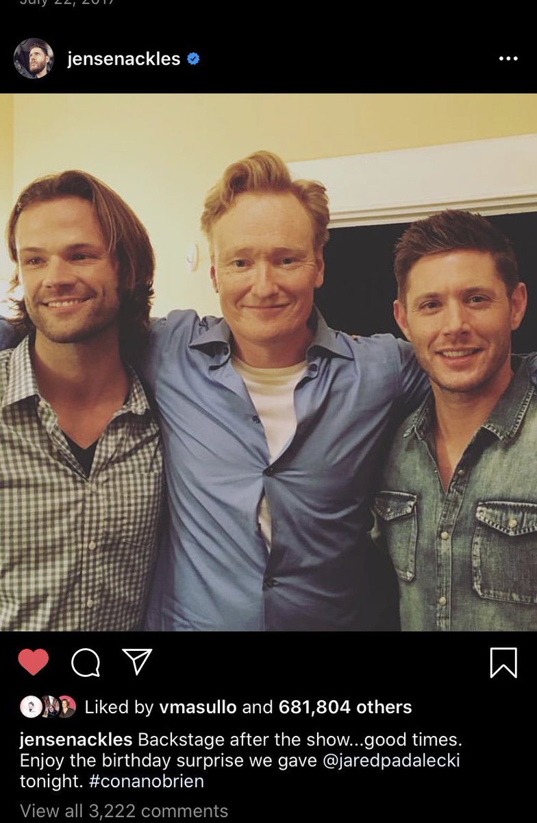 jrodackles_'s tweet photo. Jensen wishing Jared  happy birthday is always the highlight of July 19th #HappyBirthdayJaredPadalecki https://t.co/Dqwthyysik