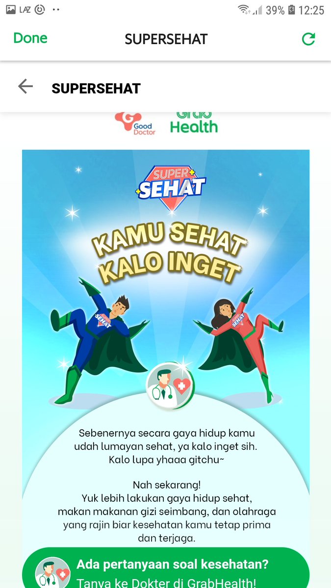 uci_cHui's tweet photo. baru nyoba GrabHealth hari ini, tapi belom beruntung dapet balesan dari dokternya, mungkin karena hari minggu 😁 beaok-besok nyoba lagi deh, bermanfaat banget pastinya dalam kondisi pandemi kayak gini, apalagi aku punya 2 balita 😆 @GrabID @gooddoctorid #SuperSehat #BaikBersama https://t.co/x91xTR1qBI