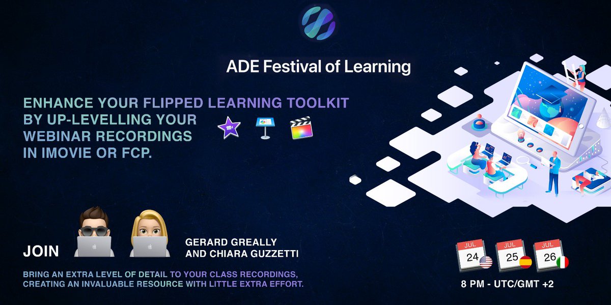 GuzzettiChiara's tweet photo. Just a few days left before our presentation @TeachMeGG  in the #ADEFestivalofLearning We’re excited to share this with fellow #ADE2020 in English, español and Italiano! https://t.co/kmjlmBmGNV