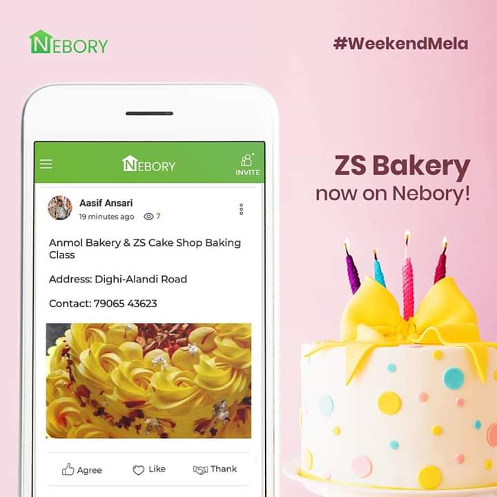 NeboryApp's tweet photo. We at Nebory celebrate the spirit of entrepreneurship & welcome all local businesses on our platform! 🇮🇳⠀
⠀
Treat yourself with sweet indulgences by ZS Bakery. 🍰⠀
⠀
Happy Sunday. ☀️⠀
⠀
#Nebory #WeekendMela #SmallBusiness #Pune #Punekar #Neighborhood https://t.co/FyJ4DSbuGr