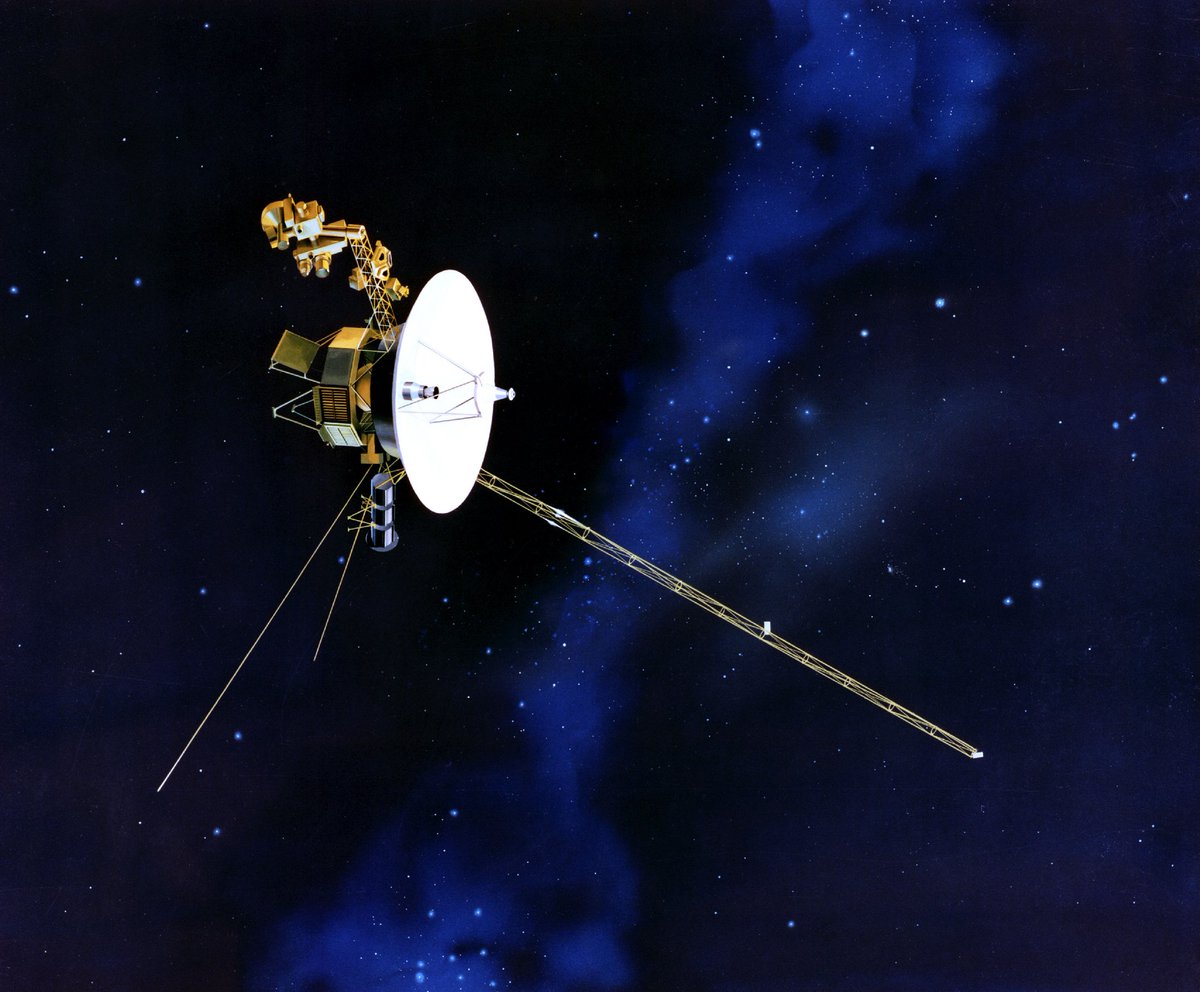 This is the Voyager 1 Space Probe. It is the furthest away man-made object from Earth.It's 138x further away from us than the sun is! To put that in perspective, the sun is approximately 150 MILLION Km away! (for Americans: 1km=0.62 miles)