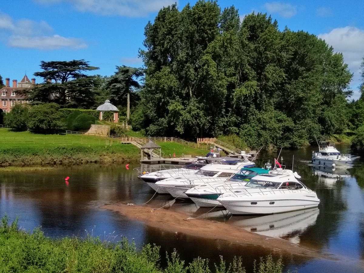 Pleasure boats at the confluence of the rivers Nidd and Ouse today at Nun Monkton near York. #River #NunMonkton #York #Ouse #Nidd #boats