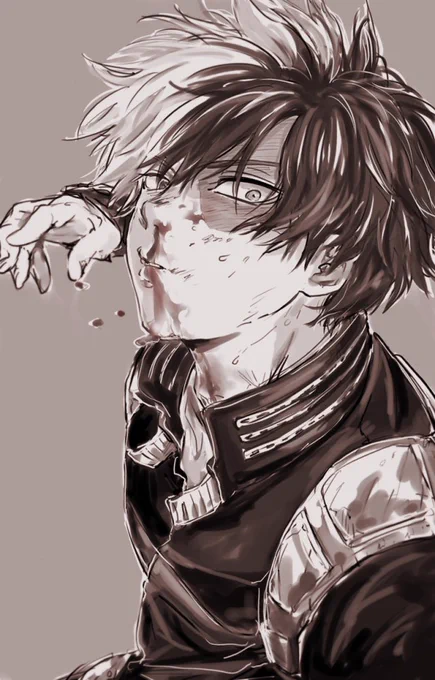 敵に鼻血吹かされてブチギレて欲しいナ～爆+轟
※ちょっと流血注意 