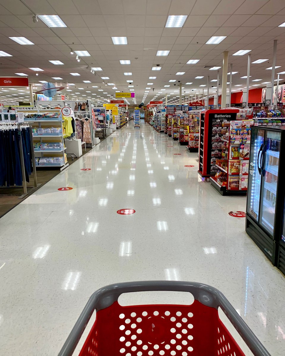 adtothebone's tweet photo. This was glorious. I think I love you, @Target.
#targetrun #earlymorning #employeesinmasks #cheerystaff #cleanstore #notevil https://t.co/zDkkLTFoxk